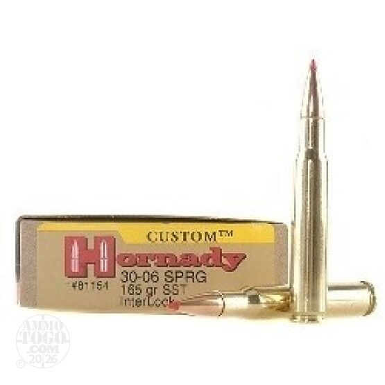 20rds - 30-06 Hornady 165gr. Super Shock Tip (SST) Ammo